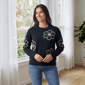 Womens Nanette Lepore Long Sleeve Crew Neck Studded Flower Sweat - image 1
