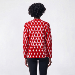 Womens Hasting & Smith Long Sleeve Snowman Fleece Sweater