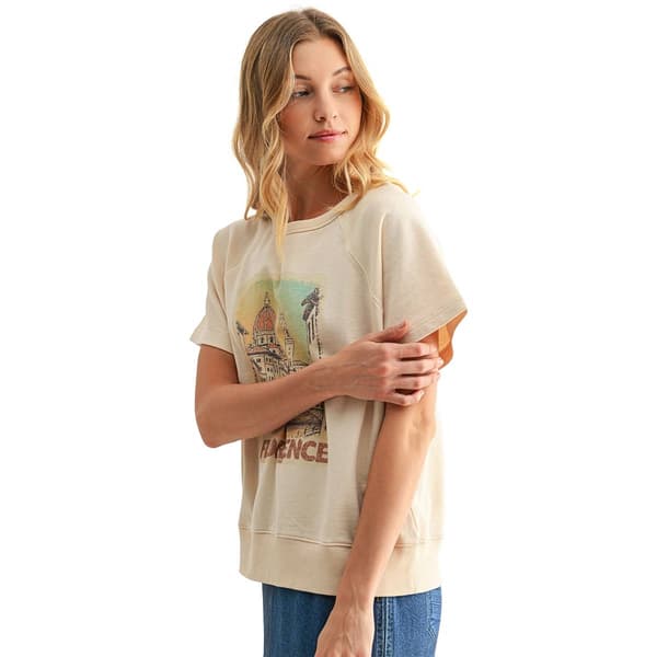 Womens CITY BLUES Short Sleeve Florence Graphic Sweater