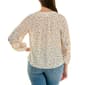 Womens Zac & Rachel 3/4 Sleeve Split Neck Ditsy Floral Blouse - image 2