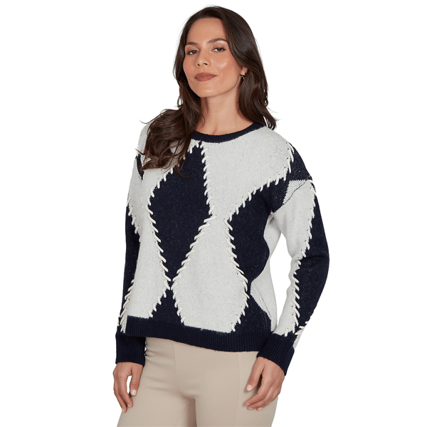 Plus Size Skye’s the Limit Urban Heirloom Corded Argyle Sweater