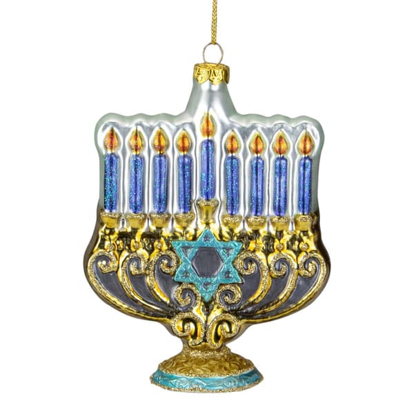Northlight Seasonal Menorah Glass Hanukkah Ornament