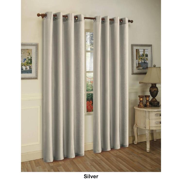J&V Textiles Faux Silk Grommet Curtain Panels