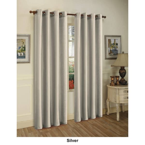 J&V Textiles Faux Silk Grommet Curtain Panels