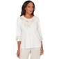 Womens Alfred Dunner Natural Wonder Embellished Leaf Ruffle Slee - image 1