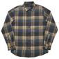 Mens Visitor Long Sleeve Plaid Flannel Shirt - Blue/Tan - image 1