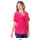 Womens 24/7 Comfort Apparel Knot Front V-Neck Blouse - image 6