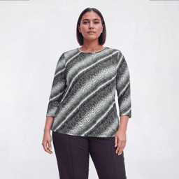 Plus Size Preswick & Moore(R) 3/4 Sleeve Leopard Tee