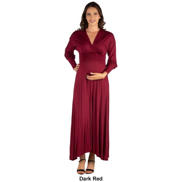 Womens 24/7 Comfort Apparel Long Sleeve Maternity Dress