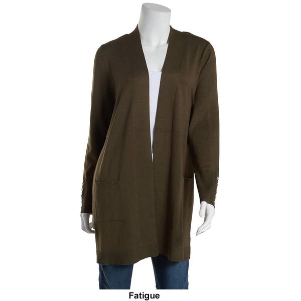 Womens 89th &amp; Madison 34in. Long Sleeve Solid Cardigan - image 