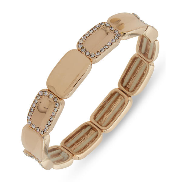 Nine West Gold-Tone Crystal Stretch Bracelet - image 