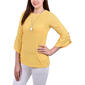 Petite NY Collection 3/4 Tulip Sleeve Scoop Neck Blouse - image 1