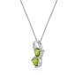 Gemminded Sterling Silver 5mm Double Heart Peridot Pendant - image 2