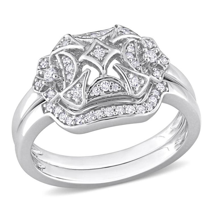 Diamond Classics(tm) 1/5ctw. Diamond Sterling Silver Bridal Ring Set