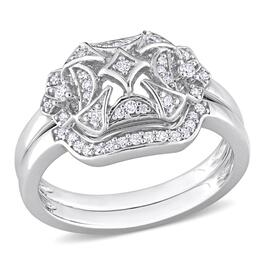 Diamond Classics&#40;tm&#41; 1/5ctw. Diamond Sterling Silver Bridal Ring Set