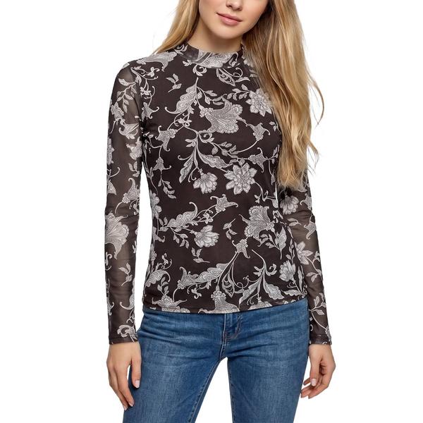 Womens NY Collection Long Sleeve Paisley Print Mesh Top - image 