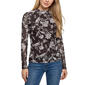 Womens NY Collection Long Sleeve Paisley Print Mesh Top - image 1