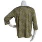 Plus Size Notations 3/4 Sleeve Puff Geo Grommet Neck Knit Blouse - image 2