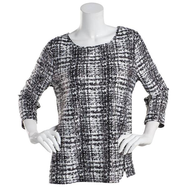 Plus Size Emily Daniels 3/4 Sleeve Final Jacquard Knit Blouse - image 