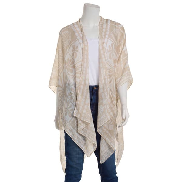 Womens Vince Camuto 2-piece Abstract Palm Hat Set