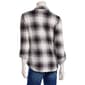 Juniors No Comment Plaid Fleece Roll Tab Sleeve Flannel- Black - image 3