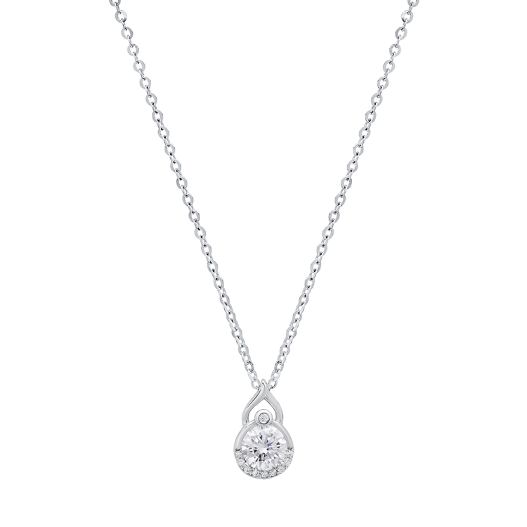Saffron 0.5ctw.Moissanite Diamond Infinity Drop Necklace