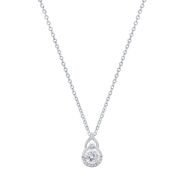 Saffron 0.5ctw. Moissanite Diamond Infinity Drop Pendant Necklace