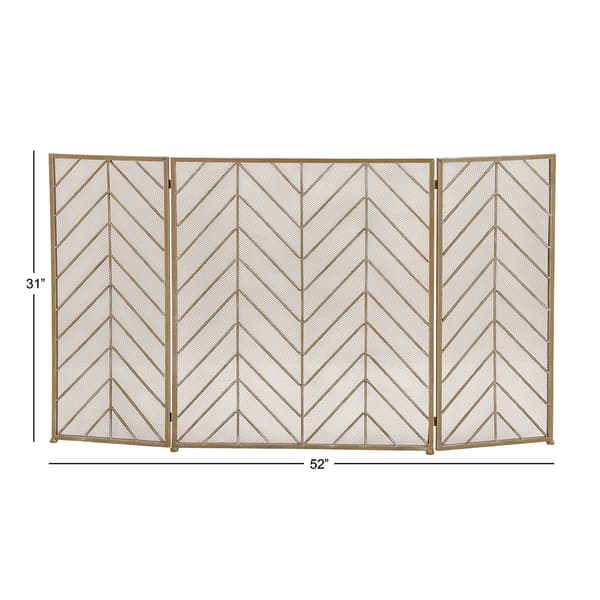 9th & Pike&#174; Contemporary Brass Metal Fireplace Screen