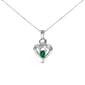 Haus of Brilliance Sterling Silver Emerald & Diamond Pendant - image 1
