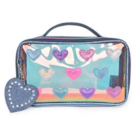 OMG Accessories Hearts Clear Travel Pouch