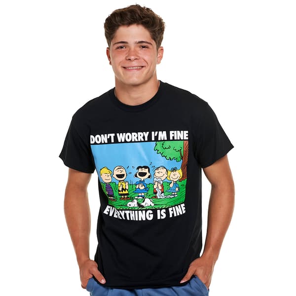 Young Mens Everything Is Fine Peanuts(tm) Graphic Tee - image 