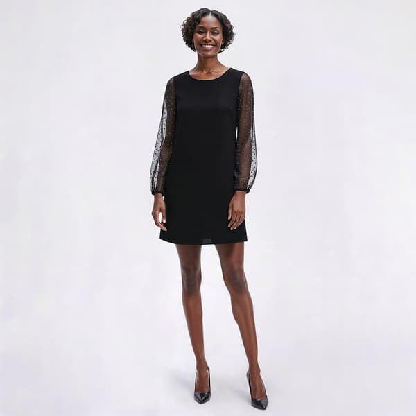 Womens MSK Long Sleeve Nailhead Sleeve Shift Dress