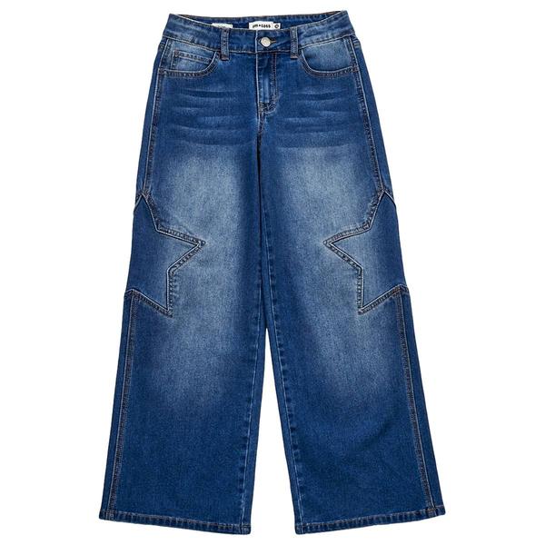Girls (7-14) Em & Cass Wide Leg Star Seam Jeans - image 