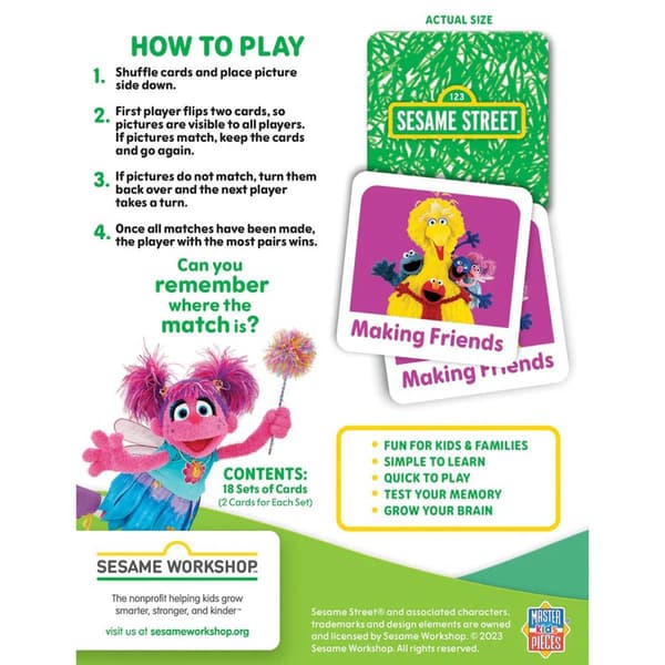 MasterPieces Sesame Street&#174; Elmo & Friends Matching Game
