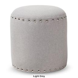 Baxton Studio Rosine Upholstered Nail Trim Ottoman