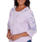 Womens Alfred Dunner Hilton Head Floral Embroidery Blouse - image 5