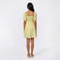 Juniors Crystal Doll Puff Sleeve Smock Bodice A-Line Dress - image 2
