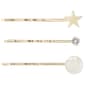 Roman Gold-Tone CZ/Pearl/Star Hair Pins - Set of 3 - image 1