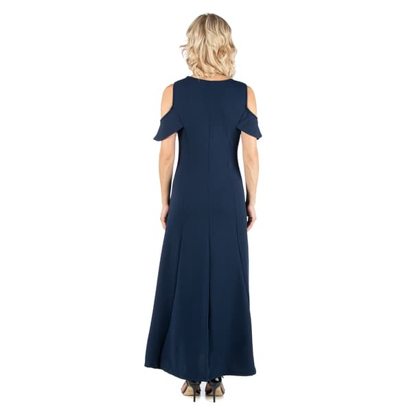 Womens 24/7 Comfort Apparel Cold Shoulder Maternity A-Line Dress