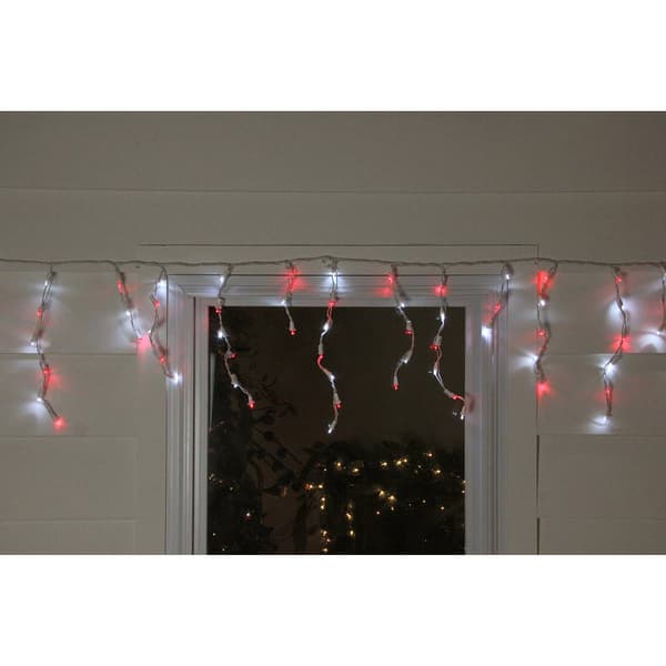 Northlight 100ct. Red & White LED Icicle Christmas Lights