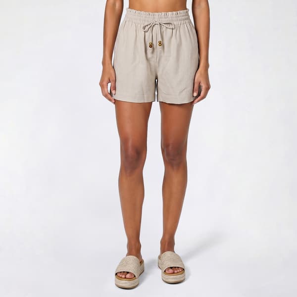 Juniors Love Tree Linen Pull On Shorts with Beads - image 