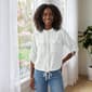 Womens Nicole Miller 3/4 Scrunch Tie Sleeve Two Pocket Blouse - image 1