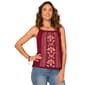 Womens Democracy Embroidered Front Knit To Woven Tank - image 1