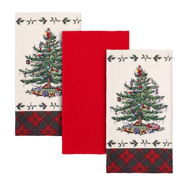 Spode(R) Christmas Tree Tartan Kitchen Towel 3pc. Set - image 