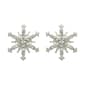 Crystal Stone Silver Snowflake Earrings - image 1