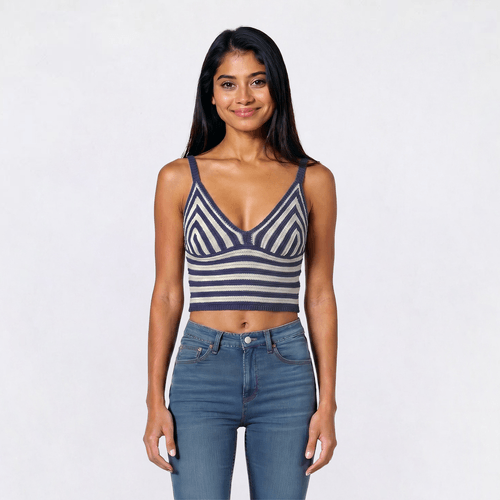 Juniors Jolie & Joy Stripe Bustier Sweater Tank Top - image 