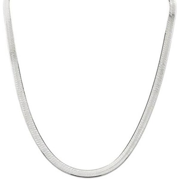 18in. Sterling Silver Herringbone Chain Necklace - image 
