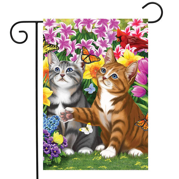 Garden Kittens Spring Garden Flag - image 