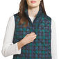 Womens LANDS’ END® Black Watch Plaid Mock Neck Zip-Up Puffer Vest - image 4