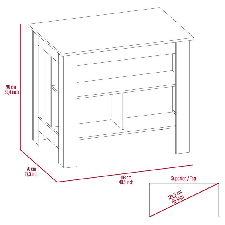 FM FURNITURE Brooklyn Ibiza Marble Top Kitchen Island